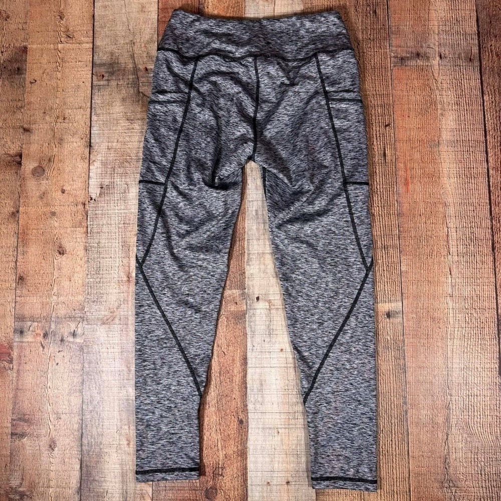 Rae Mode Space Dye Leggings Gray Black Medium Activewear Yoga Pockets